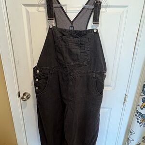 GAP Black Denim Overalls Romper